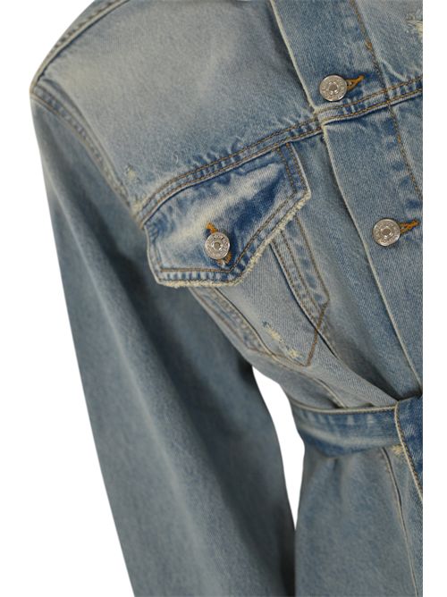 Giacca denim Broken Bleach con cintura Roy Roger's | RND90152D6901813C0999